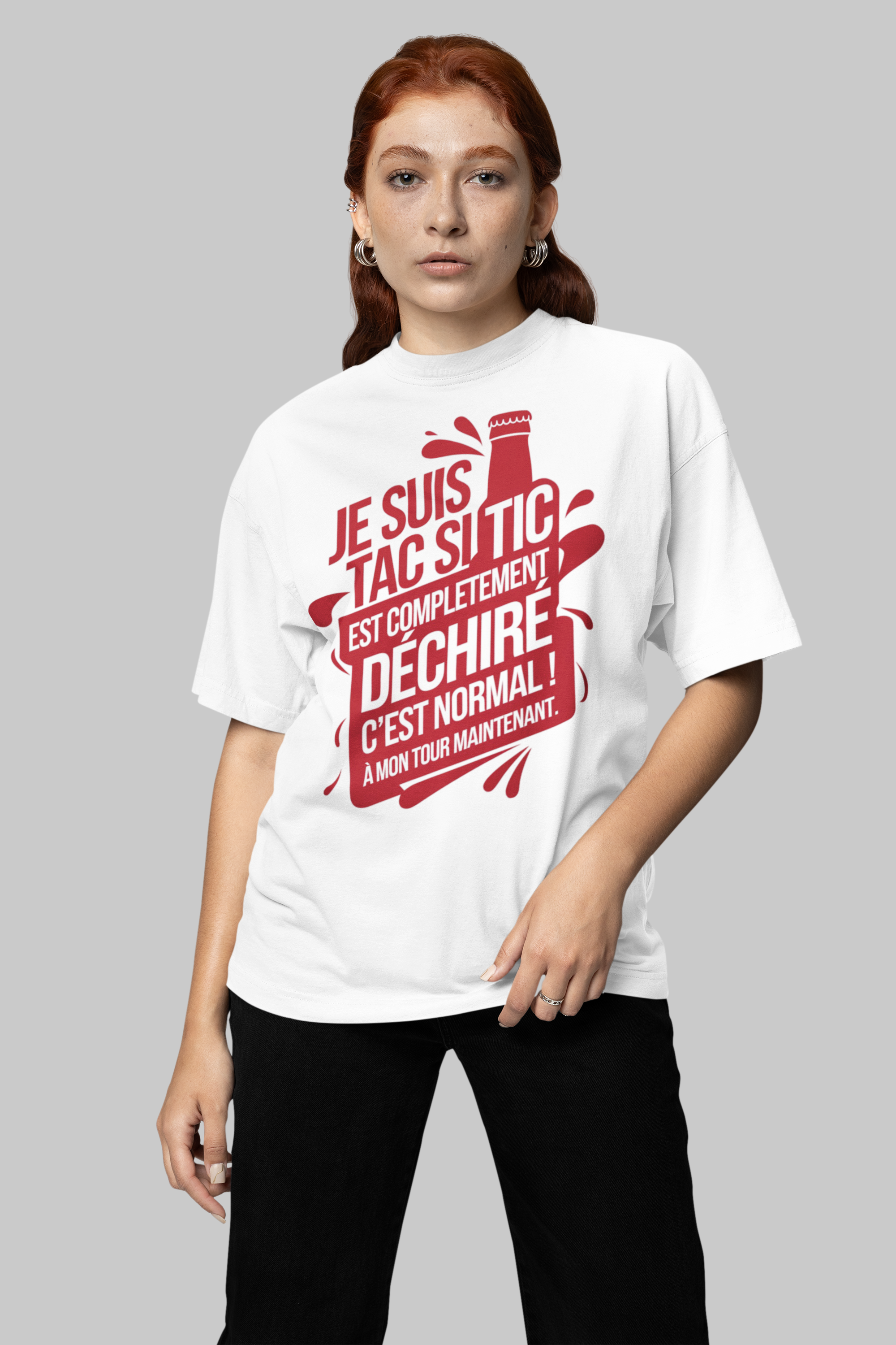 T-Shirt col rond Femme - JE SUIS TAC (DESIGN DEVANT VERSION DÉCHIRÉ)