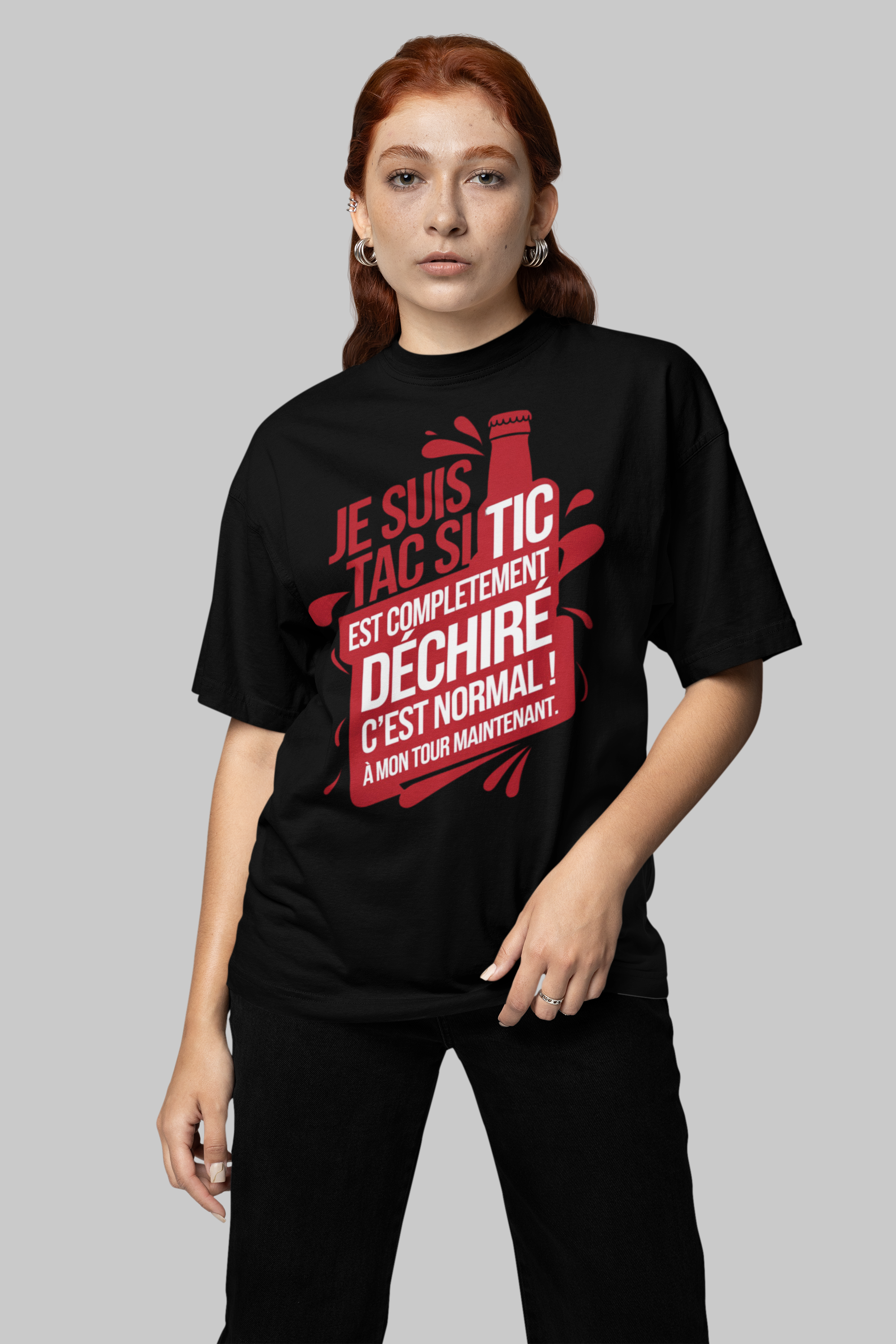 T-Shirt col rond Femme - JE SUIS TAC (DESIGN DEVANT VERSION DÉCHIRÉ)