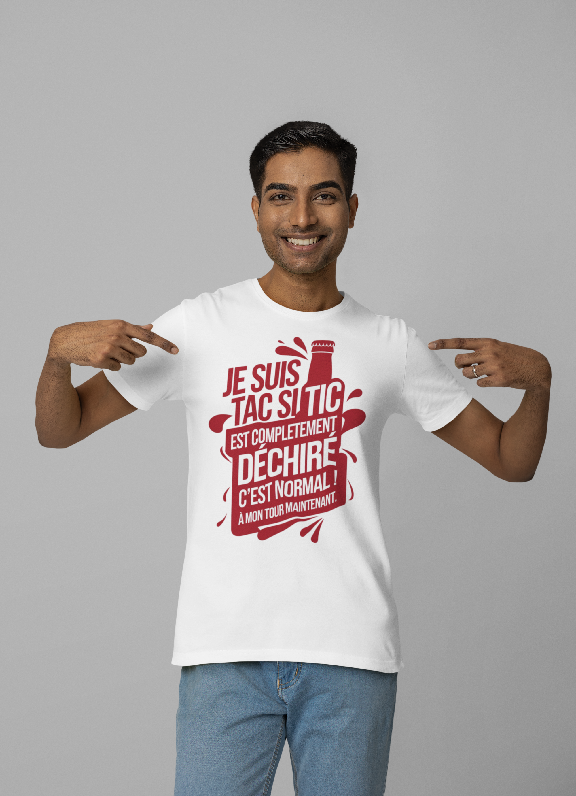 T-Shirt col rond Unisexe - JE SUIS TAC (DESIGN DEVANT VERSION DÉCHIRÉ)