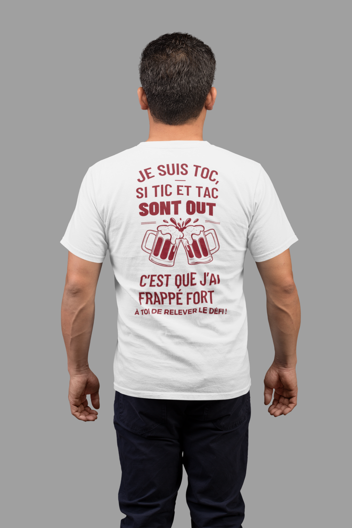 T-SHIRT COL ROND UNISEXE DOS  (JE SUIS TOC)